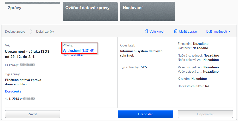 Datov Zpr va Datov Schr nky